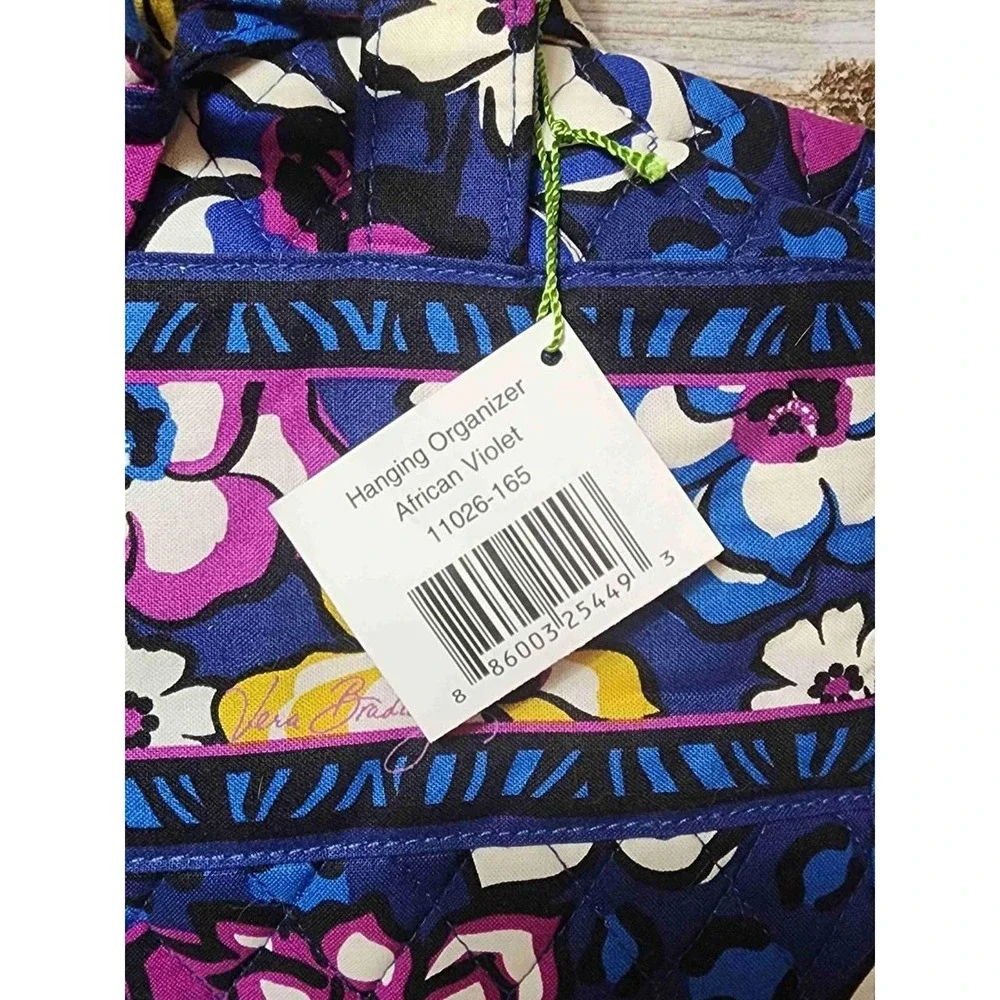 Vera Bradley African Violet Hanging Organizer Quilted Floral Trvl Bag 11026-165 - Picture 2 of 7